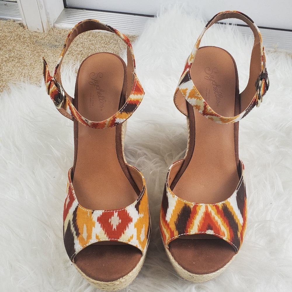 Seychelles Sandals Stacked Heel Strappy Casual Retro - Picture 3 of 7